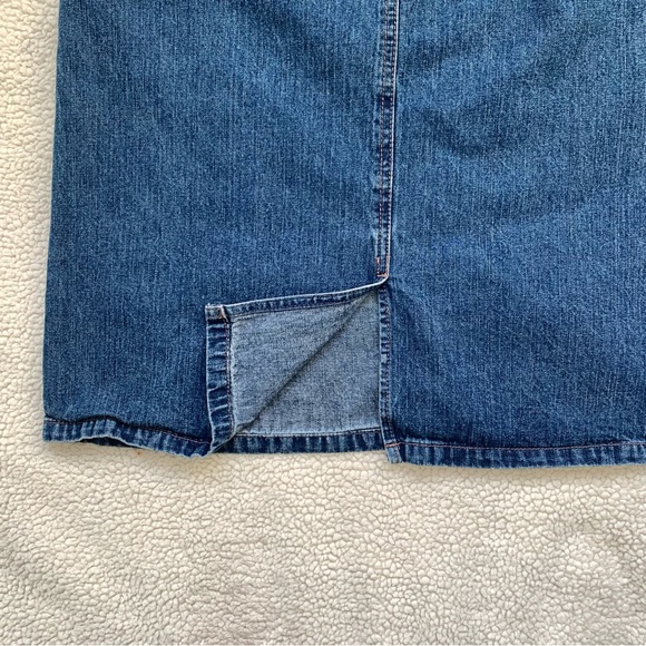 Embroidered Denim Midi Skirt - Picture 5 of 5